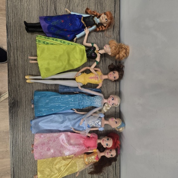 Disney Other - Lot of 7 Disney Dolls Princess Elsa Belle Anna Cinderella Ariel Beauty Beast